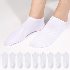 Socks Factory 男款運動短襪, 白色, 10雙