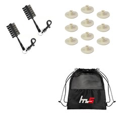 NAYASTYLE 高爾夫球桿頭清潔器 2入 隨機出貨+TPE高爾夫短球釘 10入 隨機出貨+收納袋組合 GFYP-31-2+168-1PU, 混色