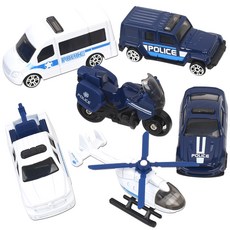 Ruilru Die-casting警車 6種組 警察操作玩具, 藍色