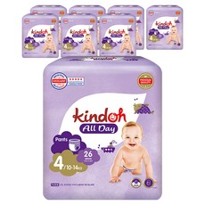 kindoh 全天乾爽褲型尿布, 第4階段, 208張