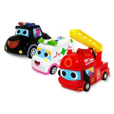 pinkfong 碰碰狐 救援汽車玩具組 3入, 混色