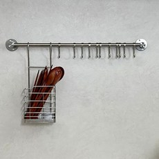 Everyweek 免鑽孔 304不鏽鋼廚具掛架 55cm, 單一顏色, 1個