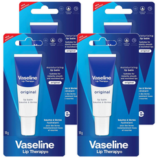 Vaseline 凡士林護唇膏 - 高度滋潤保濕, 經典無香, 10g, 4條