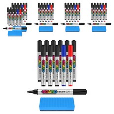 PENMAX 白板筆 209 + 板擦, 黑色 + 藍色 + 紅色, 6套