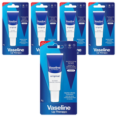 Vaseline 凡士林護唇膏 - 高度滋潤保濕, 經典無香, 10g, 5條