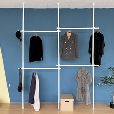 리빙해피 기둥식 행거 4단 25파이, 화이트