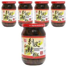 譽方媽媽 剝皮辣椒, 純素懷念滋味, 380g, 5罐