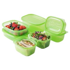 Debbie Meyer Classic Green Box系列可微波長方形保鮮盒組, 473ml+709ml 3入+946ml 2入+1.8L, 1組