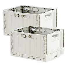 DAILED 折疊式收納箱, 象牙白, 63L, 2個