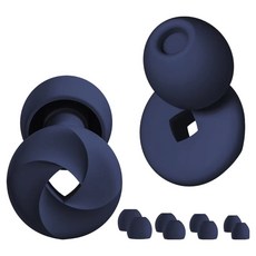 Misoroun 飛機用睡眠矽膠耳塞 2p + 耳帽 8p 組 海軍藍龍捲風, 1套