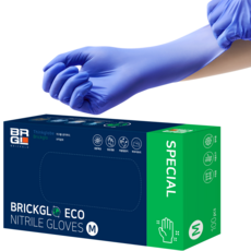 BRICKGLO 特別款 可生物分解環保丁腈手套, 海洋藍, 中(M), 1個