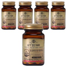 솔가 엽산 800, 100정, 5개