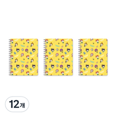 밍꼬프렌즈 PP커버노트, 옐로우, 12개