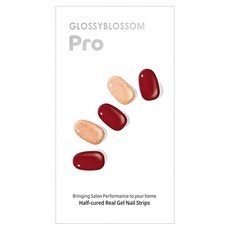 GLOSSYBLOSSOM Pro Burgundy Tweed 美甲貼紙 28入, Scarlet Red, 1組