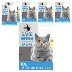 SAKE 海洋玫瑰 粗球礦砂 10L, 低粉塵 除臭 貓砂, 6kg, 6包