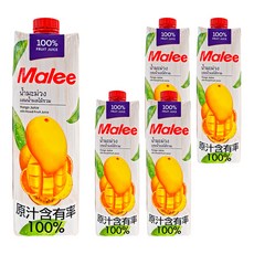 Malee 100% 芒果綜合果汁, 1L, 5瓶