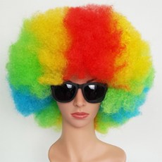 特大號捲毛派對假髮, 彩虹色, 1個