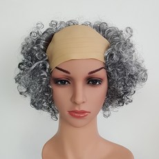 파티 코스프레 파마 대머리 가발, 그레이, 1개