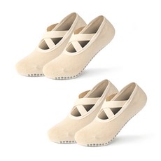 Asana 十字鬆緊帶彈力防滑瑜伽短襪 2雙