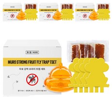 무로 강력 초파리 퇴치 끈끈이 트랩 4p + 유인제 4p + 용기 세트, 4개
