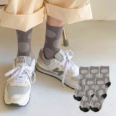 Edelin 點點圖案時尚休閒短筒襪組合, 5個, 灰色