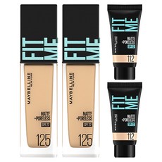 메이블린 핏미 파운데이션 레노 30ml + 미니파운데이션 5ml 세트, 125 누드 베이지(파운데이션), 112 내추럴 아이보리(미니파운데이션), 2개