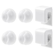 Tamsaa 免打孔夾型牙膏架 2個 + 牙刷架 4個, 白色, 1組