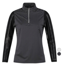 luxgolf Arnaldo Bassini 女款圓點網眼長袖高爾夫球衫 ABWTS42306