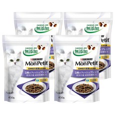 MonPetit 貓倍麗 成貓 鮮魚什錦配方乾糧 450g x 4包 鰹魚 鮪魚 鮭魚 鯛魚 小魚, 泌尿保健