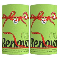 Renova 廚房紙巾 綠色 120張, 2捲