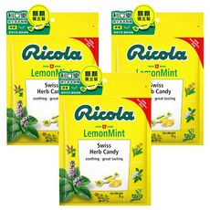 Ricola 利口樂 草本喉糖 香蜂草檸檬味 瑞士草本 獨立包裝, 70g, 3袋