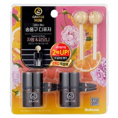 Bullsone 汽車通風口專用擴香瓶 10ml, 2個, 葡萄柚和牡丹