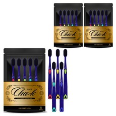 AKEI 生活矯正用細軟毛黑色炭牙刷5件組, 5入, 3套