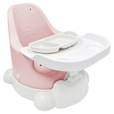 젤리맘 유아용 무나 부스터체어 + 트레이 + 카트 + 흡착식판 세트, 피치핑크(체어), 화이트(식판)