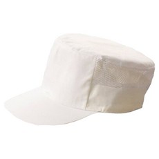 廚師用鴨舌網帽 聚酯纖維材質 鬆緊帶調整式頭圍 白色, 1個