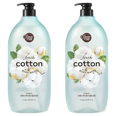 샤워메이트 내추럴 클린코튼 바디워시 목화솜향, 1.2kg, 2개