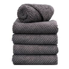 wonystory THE Kind 魚骨紋毛巾 200g 40支棉紗, 深灰色, 5個