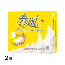 春風 超細柔抽取式衛生紙, 10包, 2袋