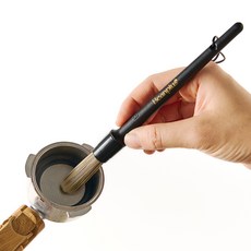 빈플러스 커피머신 그라인더 포터필터 청소솔 브러쉬 라운드 S, 블랙, 1개