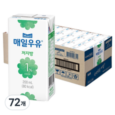 매일우유 멸균 저지방 1%, 200ml, 72개