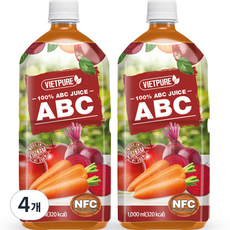 NFC榨汁ABC蔬果汁, 1000ml, 4瓶