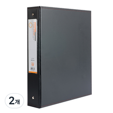 Alpha mall 高頻O型環半活頁夾文件 3孔 AS-205 A4 5cm, 黑色的, 2個