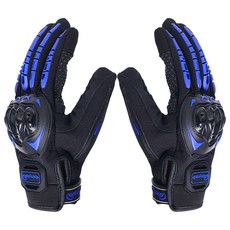 風之守護 機車騎士 觸控防摔手套, 藍色