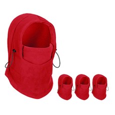 StoneCold 防寒連帽刷毛圍脖 紅色 4入