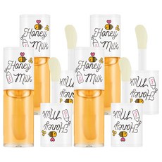 어퓨 허니앤밀크 립 오일 립밤, 밀크향, 5g, 4개