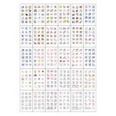 문신 헤나 레터링 타투 스티커 팬시 30종 세트, 혼합색상, 1세트