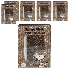 收納王妃 史努比兒童口罩 10片, 酷黑, 6盒