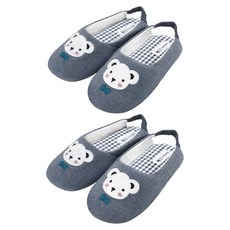 HOME ALICE 白熊室內拖鞋, 藍色, 2雙