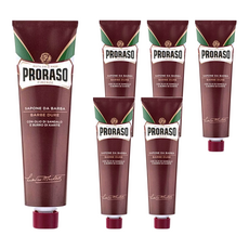 PRORASO 刮鬍膏 紅標 滋潤檀香 150ml, 6條