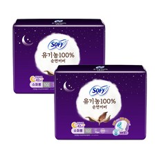 쏘피 유기농 순면커버 슈퍼롱에이 생리대 날개형, 오버나이트 이상, 10개입, 2개